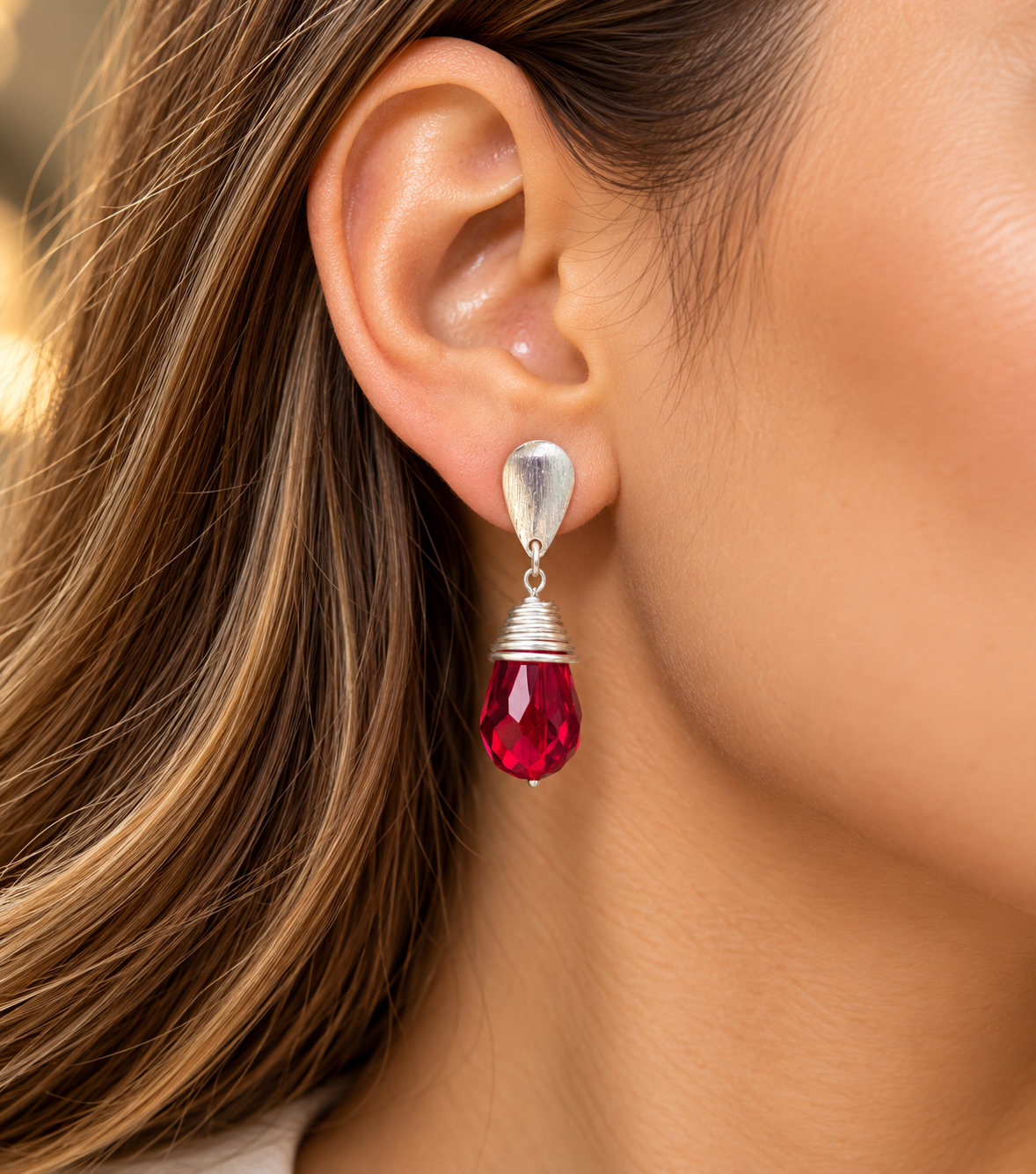Aros gota Cristal