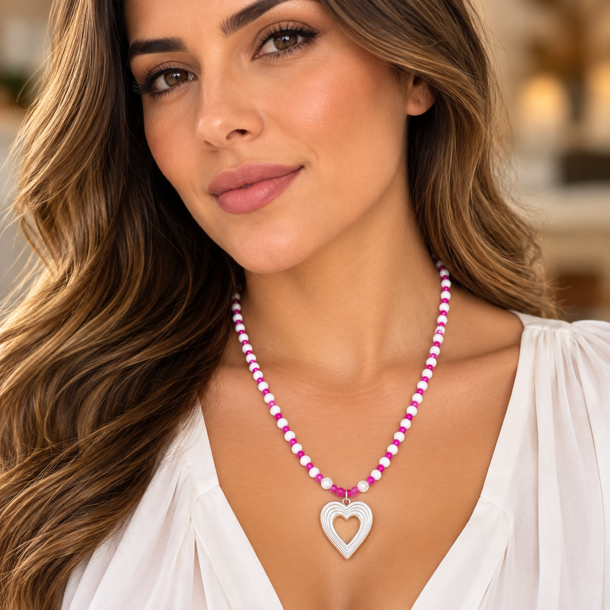 Collar piedra  corazon