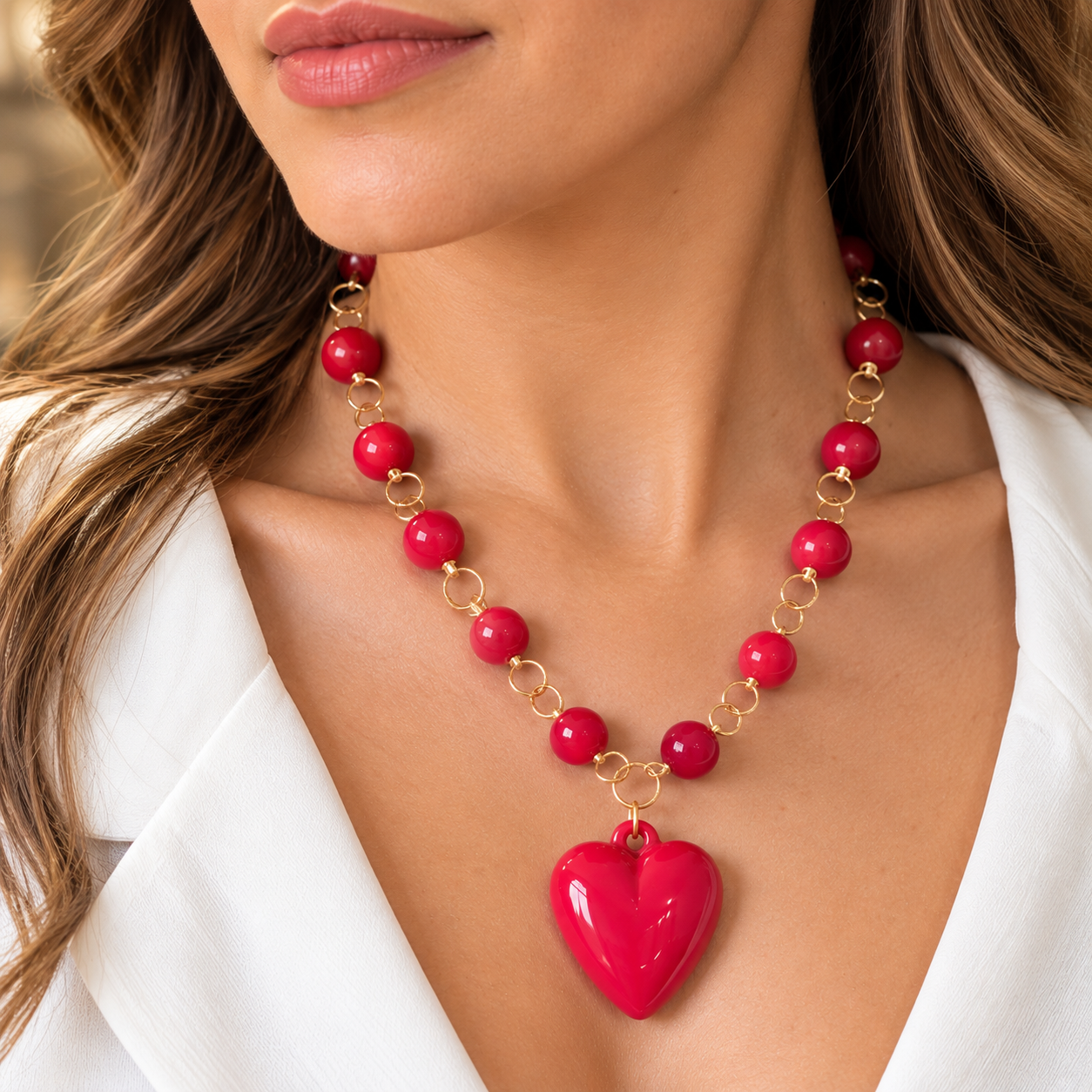 Collar de piedra corazon