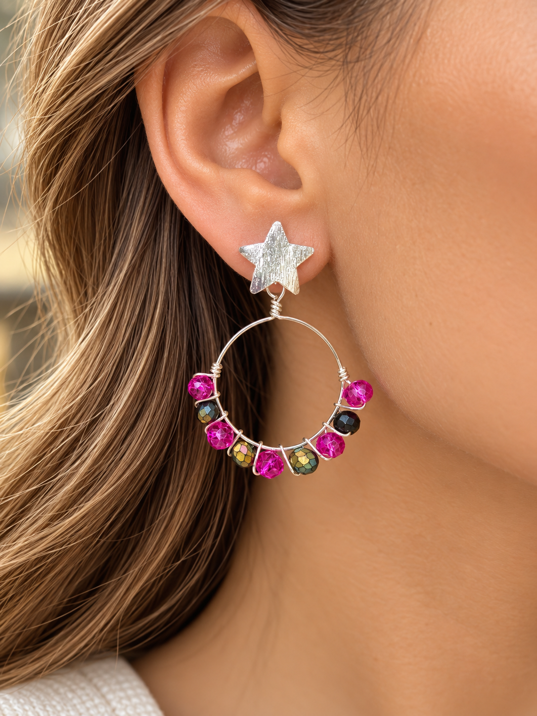 Aros circulo cristal