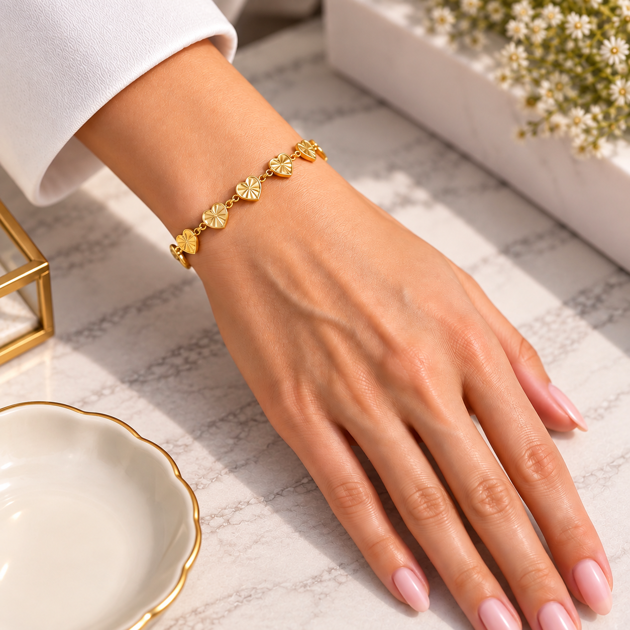 Pulsera cadena de corazones