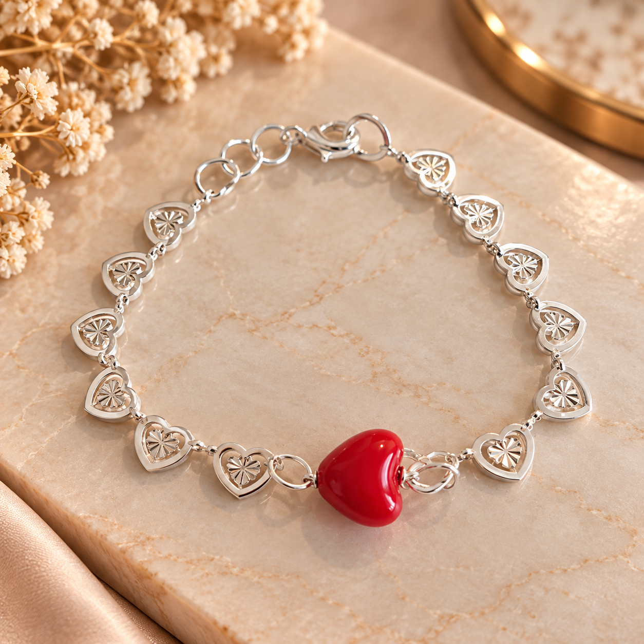 Pulsera doble corazon